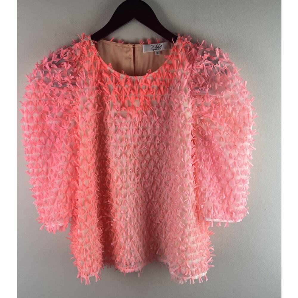 CROSBY by Mollie Burch Coral Textured Blouse